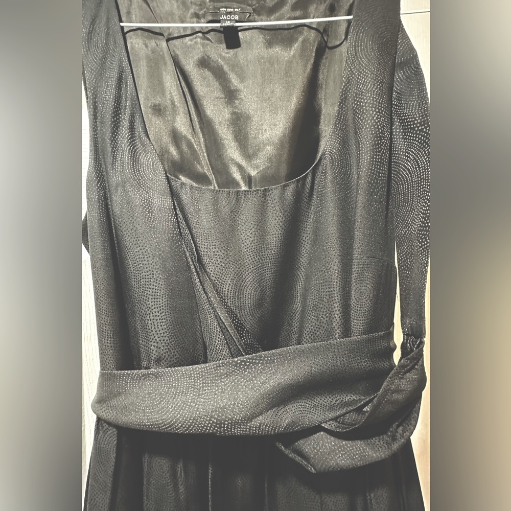 Vintage 100% silk Jacob black wrap dress (size 12)
